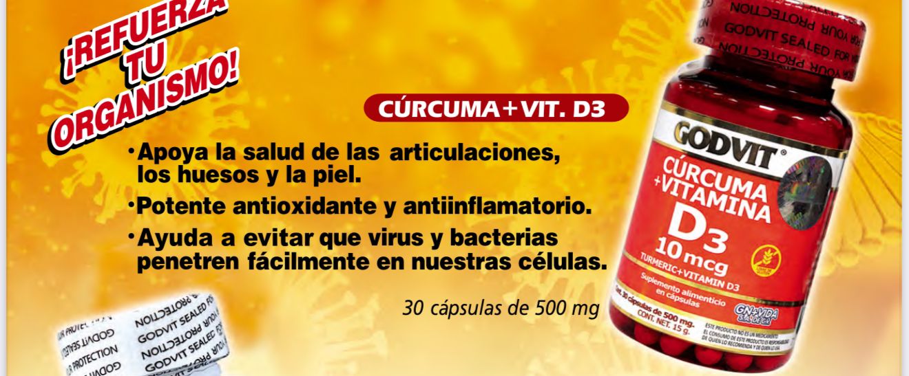 Suplemento Curcuma + D3 Cofepris 30 Cp