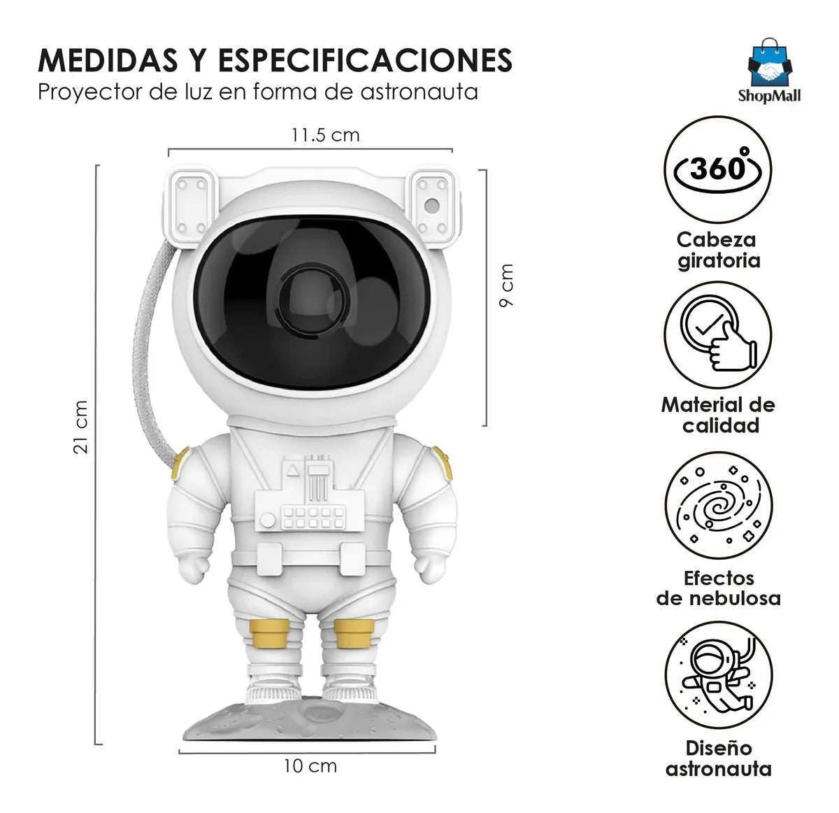 ASTRONAUTA PROYECTOR BOCINA BLUETOOH