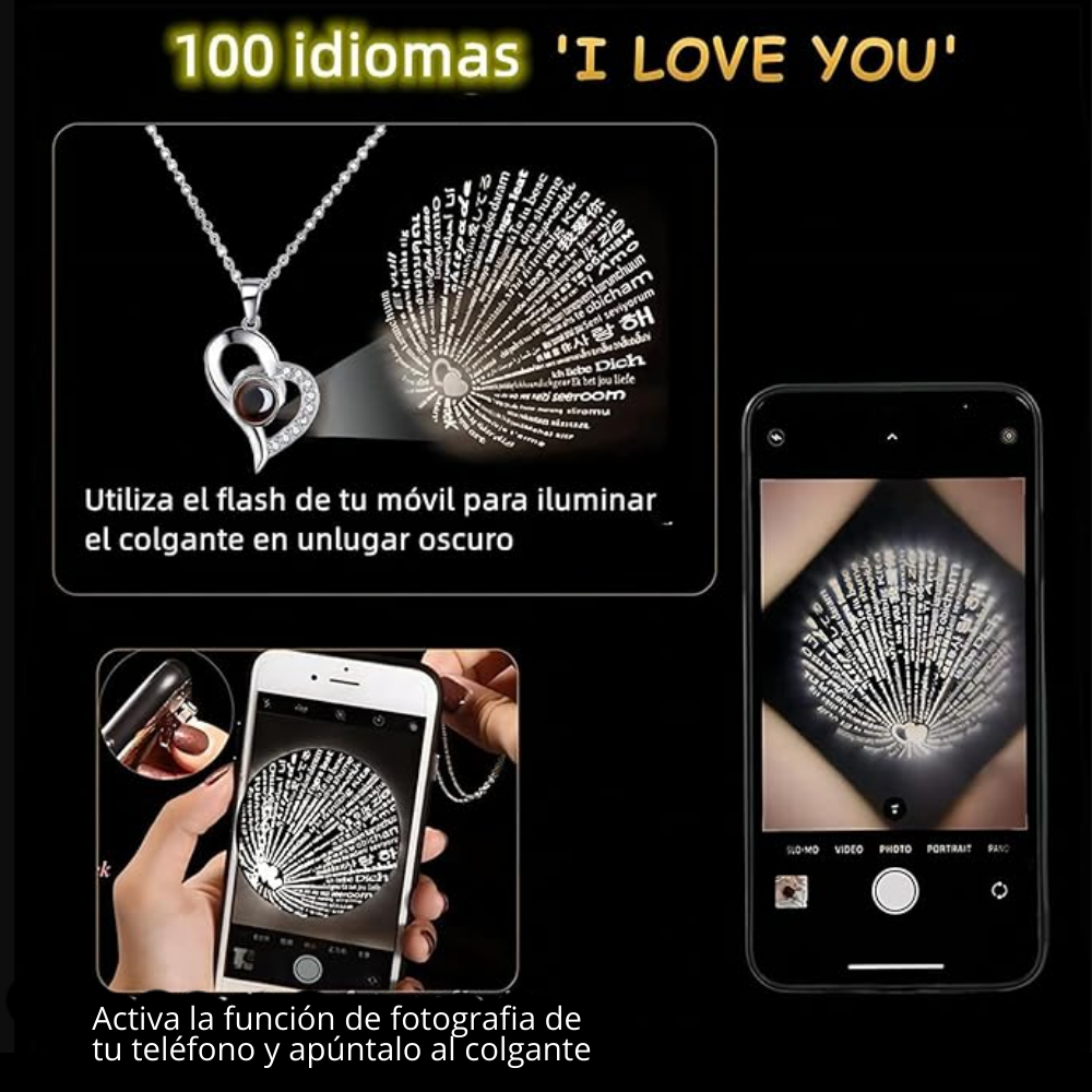 Rosa Eterna En Joyero y Collar TE AMO